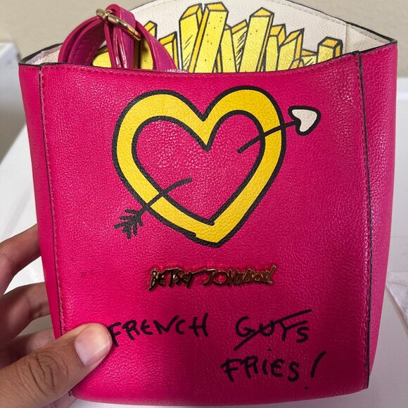 Betsey Johnson “French Guys Fries” Crossbody Bag - Picture 1 of 5